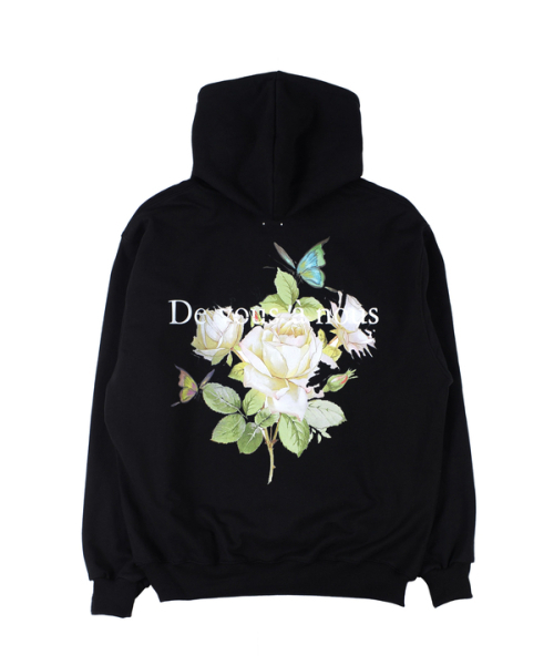 WHITE ROSELIA HOODIE BLACK Roselily Hoodie