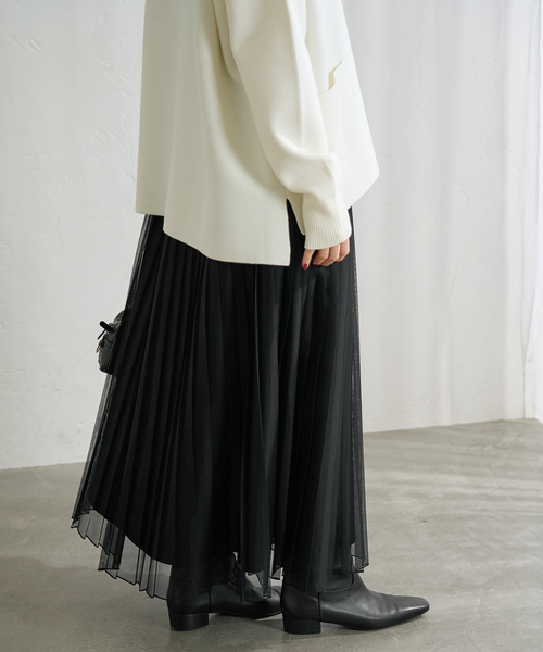 IENA（イエナ）の「シアープリーツスカート（スカート・レディース・ブラウン/ブラック・36/38）」の5枚目の写真