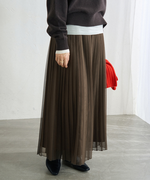 IENA（イエナ）の「シアープリーツスカート（スカート・レディース・ブラウン/ブラック・36/38）」の8枚目の写真