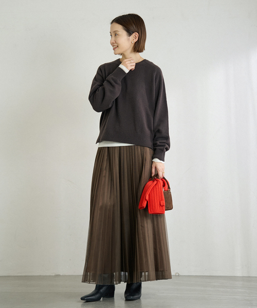 IENA（イエナ）の「シアープリーツスカート（スカート・レディース・ブラウン/ブラック・36/38）」の10枚目の写真