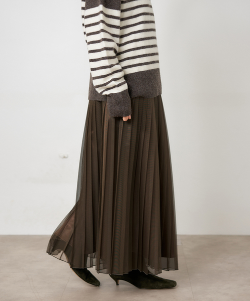 IENA（イエナ）の「シアープリーツスカート（スカート・レディース・ブラウン/ブラック・36/38）」の15枚目の写真