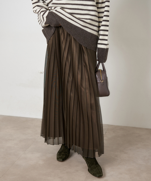 IENA（イエナ）の「シアープリーツスカート（スカート・レディース・ブラウン/ブラック・36/38）」の16枚目の写真