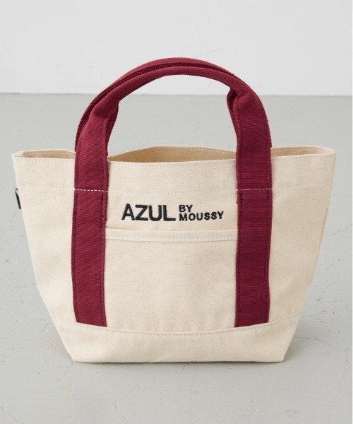 AZUL by moussy（アズールバイマウジー）の「ロゴ刺繍ミニトートバック（トートバッグ・メンズ・ライトカーキ/グレー/アイボリー/ブラック・FREE）」の2枚目の写真