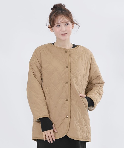 MARY QUANT リバーシブル　キルト　ボア　ブルゾン　コート　ノーカラー MARY QUANT（マリークヮント） ノーカラーコート コート マリー