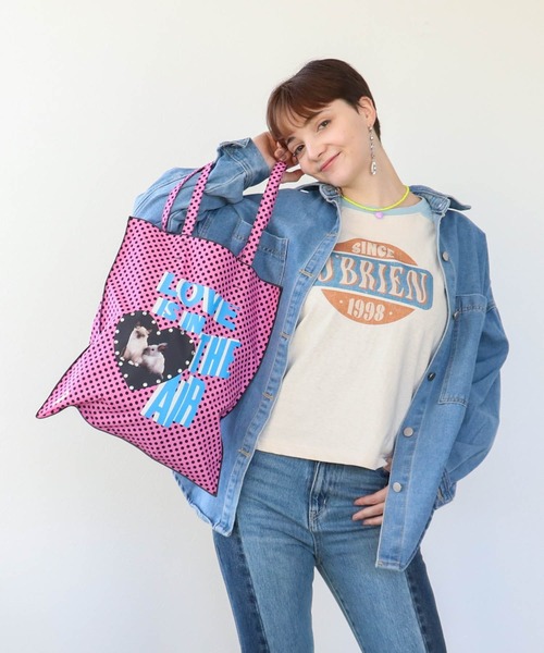 Three Four Time（ｽﾘｰﾌｫｰﾀｲﾑ）の「【Casselini】Team DOUBUTSUトート（トートバッグ・レディース・ブラック/ピンク/ベージュ・FREE）」の14枚目の写真