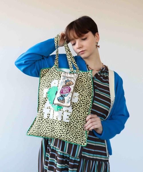 Three Four Time（ｽﾘｰﾌｫｰﾀｲﾑ）の「【Casselini】Team DOUBUTSUトート（トートバッグ・レディース・ブラック/ピンク/ベージュ・FREE）」の11枚目の写真