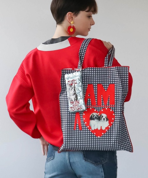 Three Four Time（ｽﾘｰﾌｫｰﾀｲﾑ）の「【Casselini】Team DOUBUTSUトート（トートバッグ・レディース・ブラック/ピンク/ベージュ・FREE）」の6枚目の写真