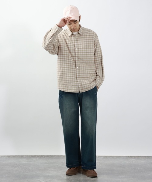 BAYFLOW(ベイフロー)の「Feels FLOWチェックシャツ(シャツ/ブラウス・メンズ・ベージュ/グリーン/ブラウン・MEDIUM/LARGE)」の22枚目の写真