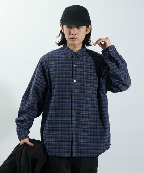 BAYFLOW(ベイフロー)の「Feels FLOWチェックシャツ(シャツ/ブラウス・メンズ・ベージュ/グリーン/ブラウン・MEDIUM/LARGE)」の8枚目の写真