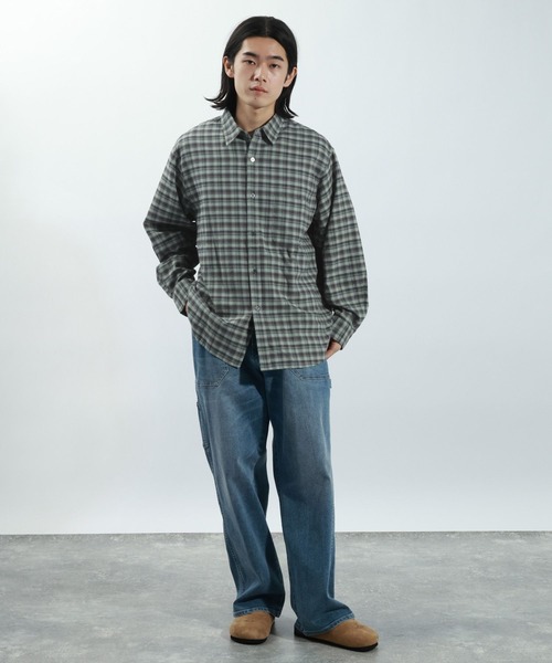 BAYFLOW(ベイフロー)の「Feels FLOWチェックシャツ(シャツ/ブラウス・メンズ・ベージュ/グリーン/ブラウン・MEDIUM/LARGE)」の11枚目の写真