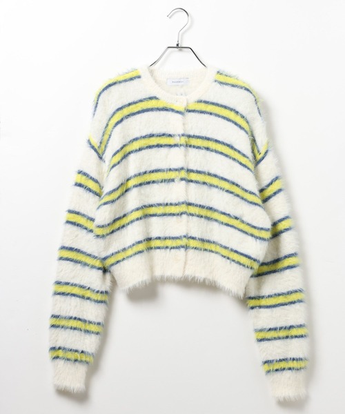 PAGEBOY（ページボーイ）の「ポッピンフェザーカーディガン（ニット/セーター・レディース・オフホワイト/ホワイト系その他/ブラック/ブルー系その他・FREE）」の6枚目の写真