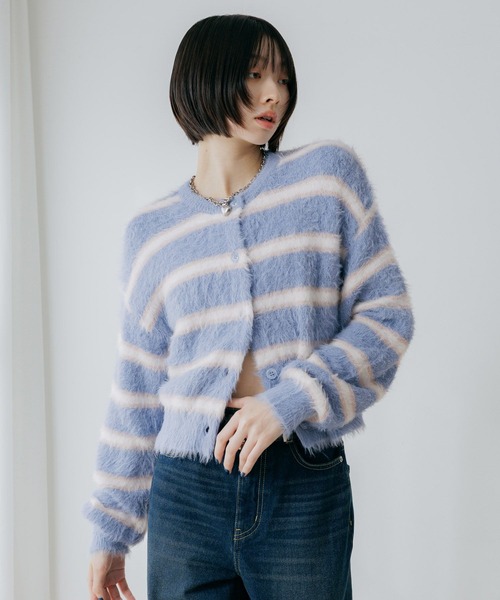 PAGEBOY（ページボーイ）の「ポッピンフェザーカーディガン（ニット/セーター・レディース・オフホワイト/ホワイト系その他/ブラック/ブルー系その他・FREE）」の18枚目の写真