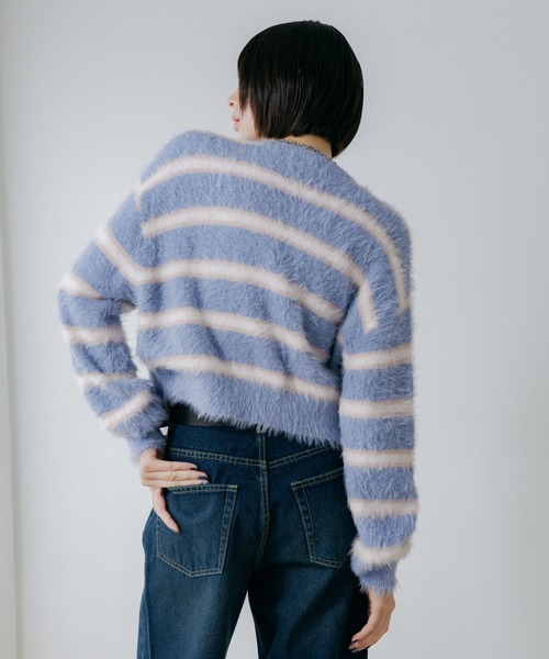 PAGEBOY（ページボーイ）の「ポッピンフェザーカーディガン（ニット/セーター・レディース・オフホワイト/ホワイト系その他/ブラック/ブルー系その他・FREE）」の16枚目の写真