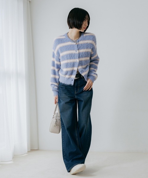 PAGEBOY（ページボーイ）の「ポッピンフェザーカーディガン（ニット/セーター・レディース・オフホワイト/ホワイト系その他/ブラック/ブルー系その他・FREE）」の22枚目の写真