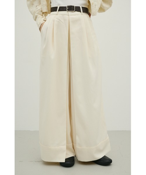 STYLEMIXER（スタイルミキサー）の「ディープタックワイドパンツ（スラックス・レディース・アイボリー/ブラック/ベージュ・SMALL/MEDIUM）」の2枚目の写真