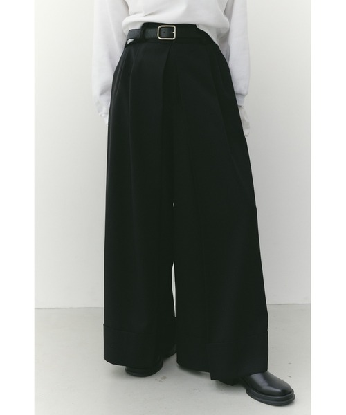 STYLEMIXER（スタイルミキサー）の「ディープタックワイドパンツ（スラックス・レディース・アイボリー/ブラック/ベージュ・SMALL/MEDIUM）」の3枚目の写真