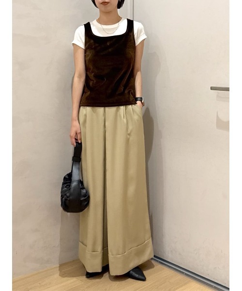 STYLEMIXER（スタイルミキサー）の「ディープタックワイドパンツ（スラックス・レディース・アイボリー/ブラック/ベージュ・SMALL/MEDIUM）」の18枚目の写真