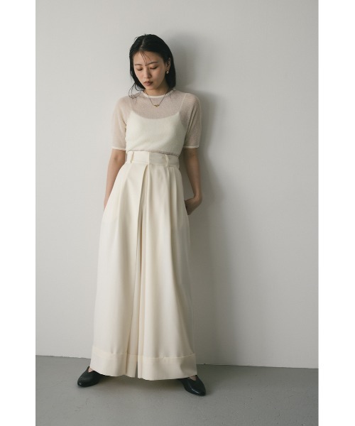 STYLEMIXER（スタイルミキサー）の「ディープタックワイドパンツ（スラックス・レディース・アイボリー/ブラック/ベージュ・SMALL/MEDIUM）」の5枚目の写真