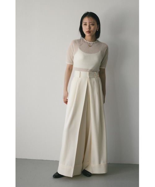 STYLEMIXER（スタイルミキサー）の「ディープタックワイドパンツ（スラックス・レディース・アイボリー/ブラック/ベージュ・SMALL/MEDIUM）」の7枚目の写真