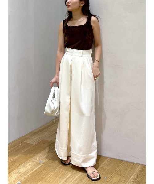 STYLEMIXER（スタイルミキサー）の「ディープタックワイドパンツ（スラックス・レディース・アイボリー/ブラック/ベージュ・SMALL/MEDIUM）」の16枚目の写真