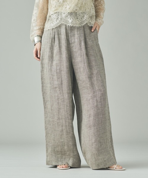 Curensology(カレンソロジー)の「Curensology(カレンソロジー)/<C.S.G>ダブルリネンパンツ(その他パンツ・レディース・ベージュ・38/36)」の1枚目の写真