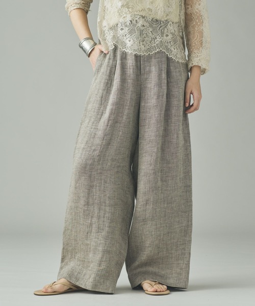 Curensology(カレンソロジー)の「Curensology(カレンソロジー)/<C.S.G>ダブルリネンパンツ(その他パンツ・レディース・ベージュ・38/36)」の2枚目の写真