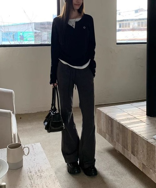WEGO(ウィゴー)の「WEGO/レイヤード風カットソー/ロンTトップス(Tシャツ/カットソー・レディース・グレー/ブラック・MEDIUM/LARGE)」の8枚目の写真