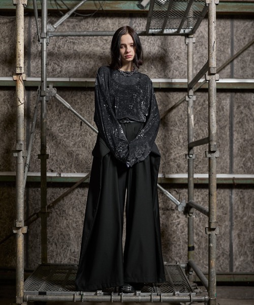 ERAR（エラー）の「【ERAR】タトゥーライクハート刺繍ベロアメッシュロンT（Tシャツ/カットソー・メンズ・ブラック系1/ブラック系2/ブラック・XL/L/M/S）」の15枚目の写真