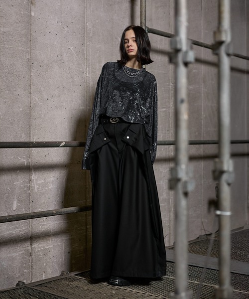 ERAR（エラー）の「【ERAR】タトゥーライクハート刺繍ベロアメッシュロンT（Tシャツ/カットソー・メンズ・ブラック系1/ブラック系2/ブラック・XL/L/M/S）」の20枚目の写真