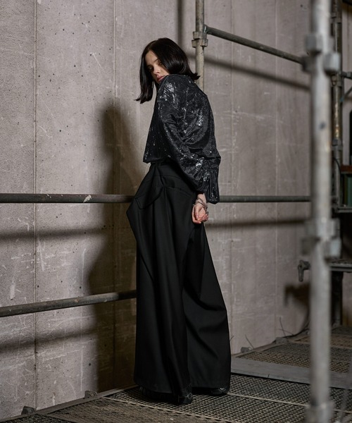 ERAR（エラー）の「【ERAR】タトゥーライクハート刺繍ベロアメッシュロンT（Tシャツ/カットソー・メンズ・ブラック系1/ブラック系2/ブラック・XL/L/M/S）」の21枚目の写真