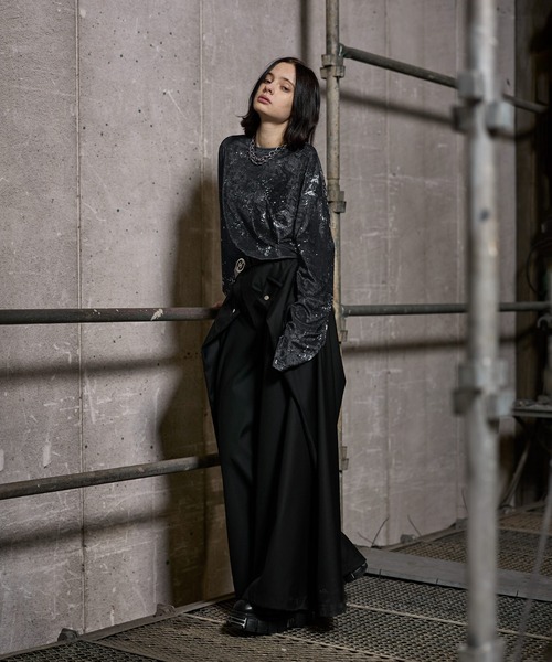 ERAR（エラー）の「【ERAR】タトゥーライクハート刺繍ベロアメッシュロンT（Tシャツ/カットソー・メンズ・ブラック系1/ブラック系2/ブラック・XL/L/M/S）」の22枚目の写真