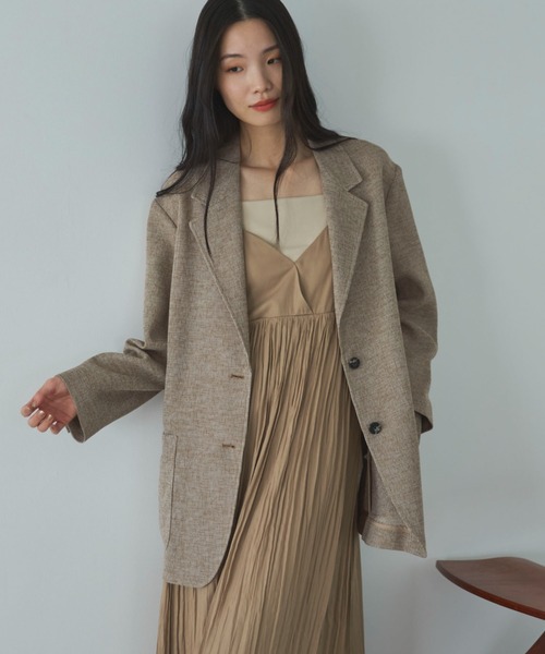 Doux archives（ドゥアルシーヴ）の「割繊ワッシャーキャミワンピ―ス（ワンピース・レディース・キャメル/ブラック/ブルー・FREE）」の15枚目の写真