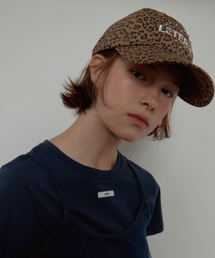 LETERIE（レテリー）の「LEOPARD HEART STUD LOGO CAP_DARK BEIGE（キャップ）」