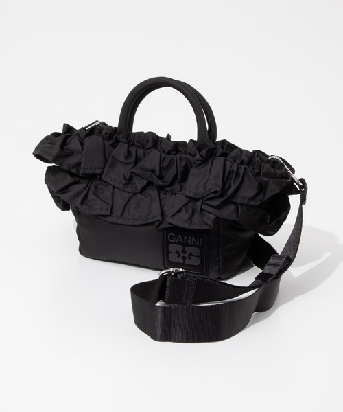 GANNI(ガニー)の「GANNI Mini Shopper Ruffle ガニー ミニ ショルダーバッグ(ショルダーバッグ・レディース・ブラック・FREE)」の5枚目の写真