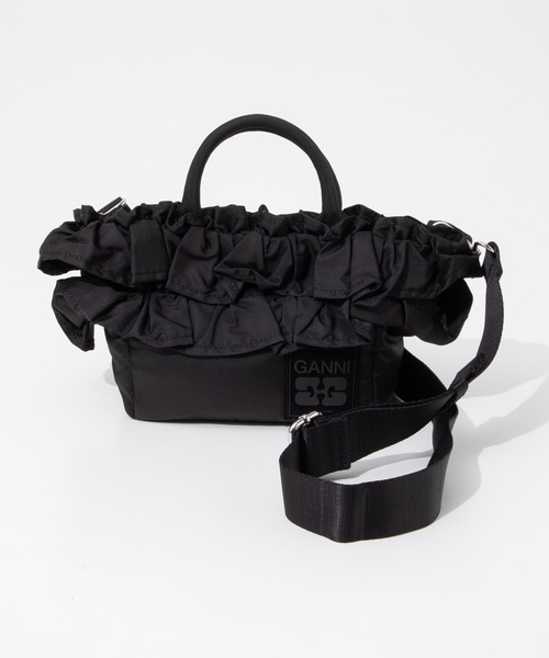 GANNI(ガニー)の「GANNI Mini Shopper Ruffle ガニー ミニ ショルダーバッグ(ショルダーバッグ・レディース・ブラック・FREE)」の7枚目の写真