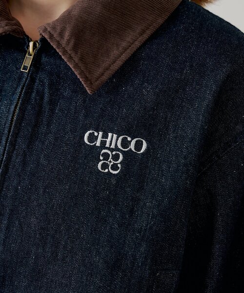 Chico（チコ）の「【セットアップ対応】襟配色デニムジャケット（デニムジャケット・レディース・ネイビー・FREE）」の7枚目の写真