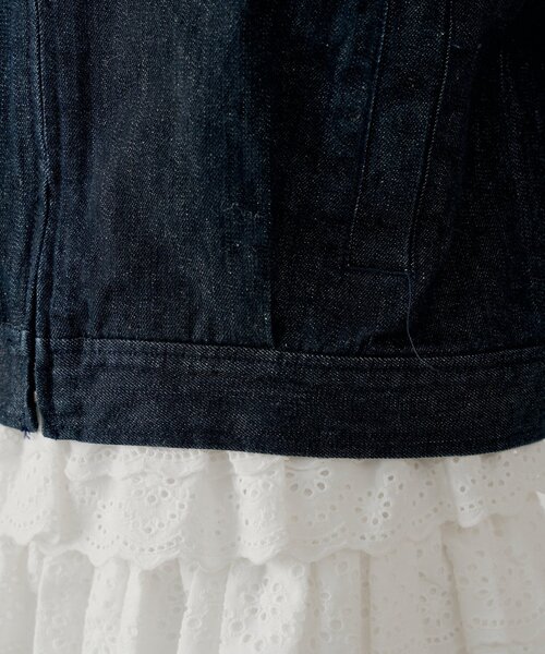 Chico（チコ）の「【セットアップ対応】襟配色デニムジャケット（デニムジャケット・レディース・ネイビー・FREE）」の9枚目の写真