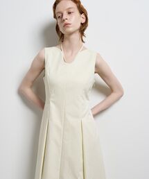 LANVIN en Bleu | 撥水タフタノースリーブワンピース(ワンピース)