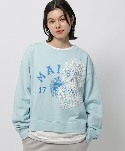 niko and...（ニコアンド）の「クラフトレースカレッジプルオーバー（スウェット・レディース・ナチュラル/ブルー/ネイビー・LARGE/MEDIUM）」の9枚目の写真