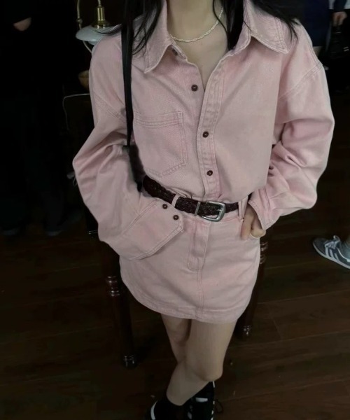 lepsim 入手困難　デニムシャツ ピンク lepsim 入手困難 デニムシャツ ピンク 大人気完売品 新品 レプシィム