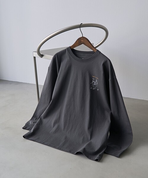 coen（コーエン）の「KiyokazuTsujino プリントロングスリーブTシャツ（Tシャツ/カットソー・メンズ・ホワイト/ダークグレー/ベージュ/ライトブルー・S/M/L/XL）」の3枚目の写真