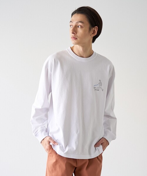 coen（コーエン）の「KiyokazuTsujino プリントロングスリーブTシャツ（Tシャツ/カットソー・メンズ・ホワイト/ダークグレー/ベージュ/ライトブルー・S/M/L/XL）」の8枚目の写真