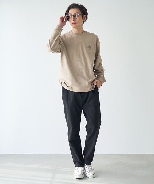 coen（コーエン）の「KiyokazuTsujino プリントロングスリーブTシャツ（Tシャツ/カットソー・メンズ・ホワイト/ダークグレー/ベージュ/ライトブルー・S/M/L/XL）」の13枚目の写真