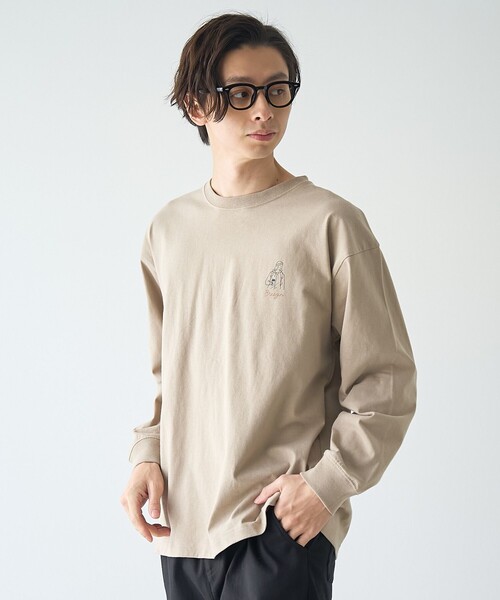 coen（コーエン）の「KiyokazuTsujino プリントロングスリーブTシャツ（Tシャツ/カットソー・メンズ・ホワイト/ダークグレー/ベージュ/ライトブルー・S/M/L/XL）」の16枚目の写真