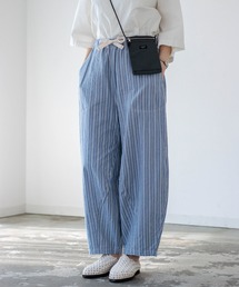 [D.M.G / ディーエムジー] ストライプシャンブレーワッシャー パネルボールパンツ