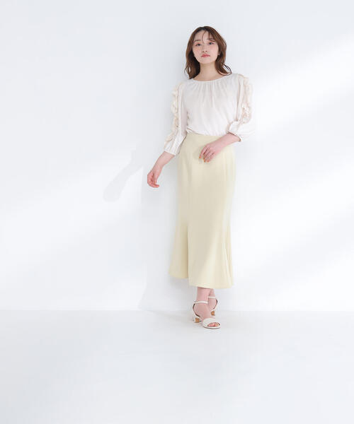 NATURAL BEAUTY BASIC(ナチュラルビューティーベーシック)の「◇パネル切替マーメイドスカート(スカート・レディース・ベージュ/イエロー/チャコールグレー・MEDIUM/P/S)」の13枚目の写真