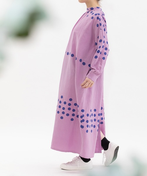 nop de nod(ノップドゥノッド)の「リネンレーヨンパネルドット2wayワンピース(ワンピース・レディース・ブラック/ピンク/ブルー・3)」の21枚目の写真
