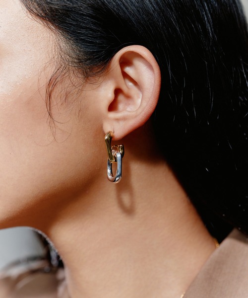 novice（ノーヴィス）の「【novice】Bicolor Square Hoop Pierce［Stainless］（ピアス（両耳用）・レディース・その他・FREE）」の3枚目の写真