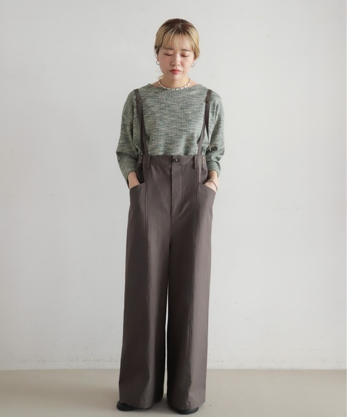 NOMBRE IMPAIR(ノンブルアンペール)の「カラーメランジジャージー ボートネックプルオーバー(Tシャツ/カットソー・レディース・グリーン/ネイビー・FREE)」の4枚目の写真