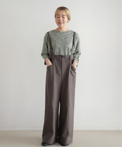 NOMBRE IMPAIR(ノンブルアンペール)の「カラーメランジジャージー ボートネックプルオーバー(Tシャツ/カットソー・レディース・グリーン/ネイビー・FREE)」の7枚目の写真